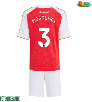 Arsenal Cristhian Mosquera #3 Hemmaställ Barn 2025-26 Kortärmad (+ Korta byxor)